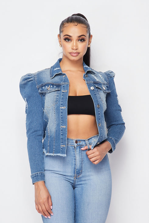 Amour Printed Denim Jacket - SohoGirl.com